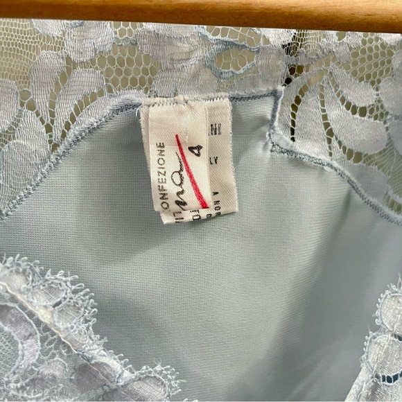 Vintage Confezione Anna blue silky nightgown muumuu nightie with lace - Picture 7 of 8